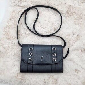 Simply Vera Wang used card wallet crossbody purse in Cobolt Grey faux leather